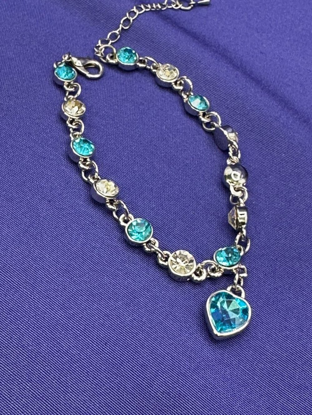 Swarovski Crystal “Monaco” Bracelet Blue & Clear Crystals